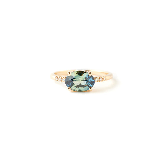 Lexi Ring - 1.56 Carat Blue Green Parti Sapphire