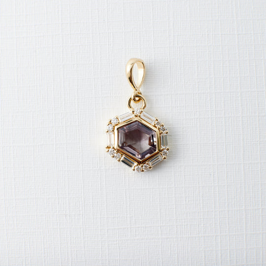 Magnolia Pendant No. 3 - 1.05 Carat Pink Geometric Sapphire