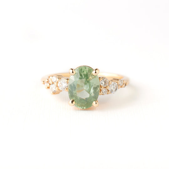 Novella Ring - 2.04 Carat Minty Green Oval Sapphire
