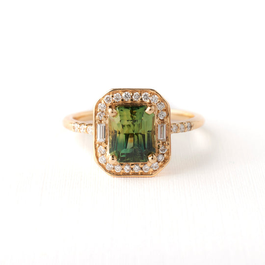 Athena Ring - 2.00 Carat Yellow Green Radiant Sapphire