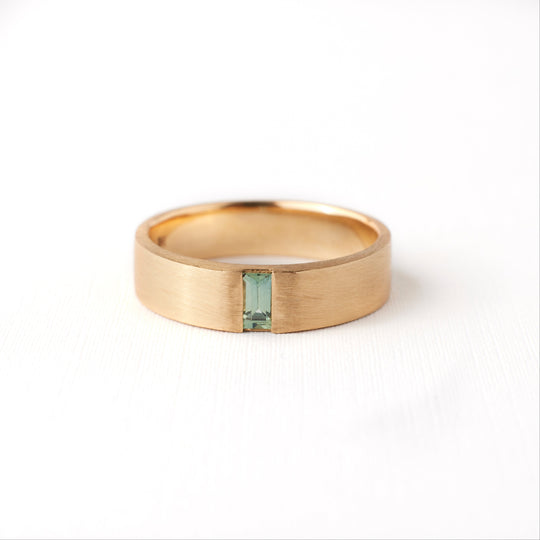 Ellis Band - .25 Carat Light Teal Baguette Sapphire