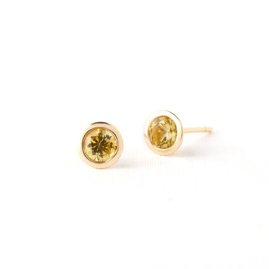 Joey Earrings No. 4 - Yellow Montana Sapphires