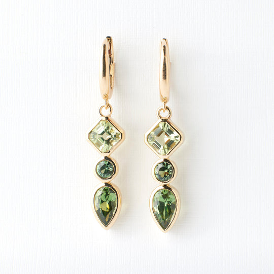 Santo Earrings - Tourmaline + Sapphires