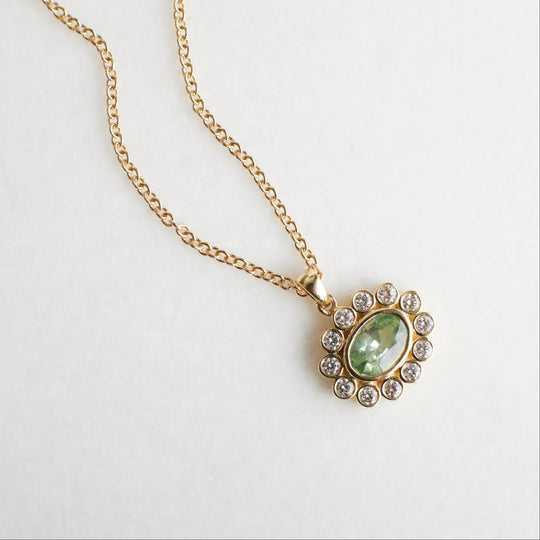 Calista Necklace - Minty Green Sapphire