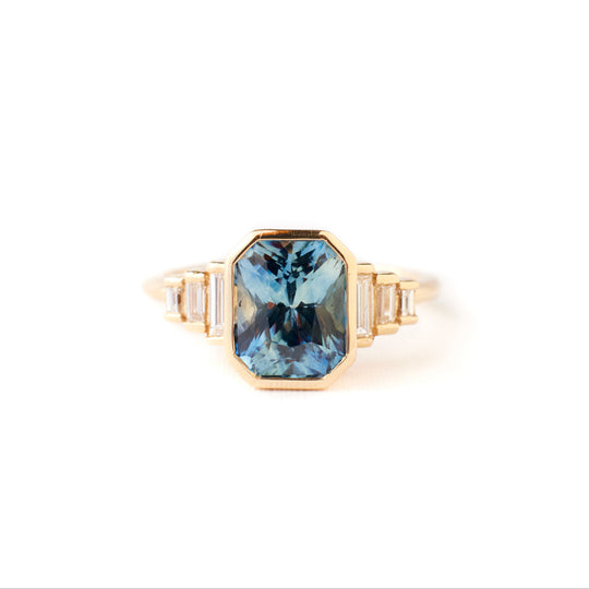 Nina Ring - 2.72 Carat Blue Radiant Sapphire
