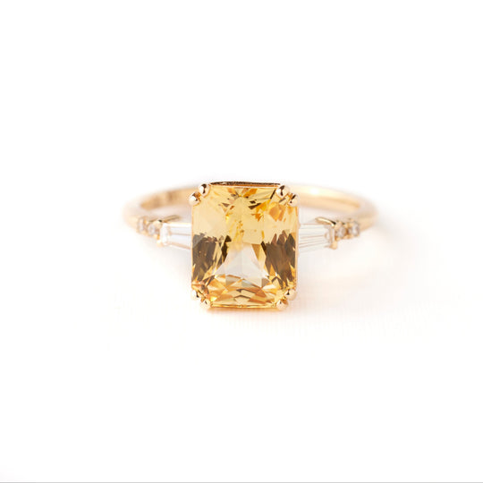 Sylvie Ring - 3.14 Carat Yellow Radiant Sapphire