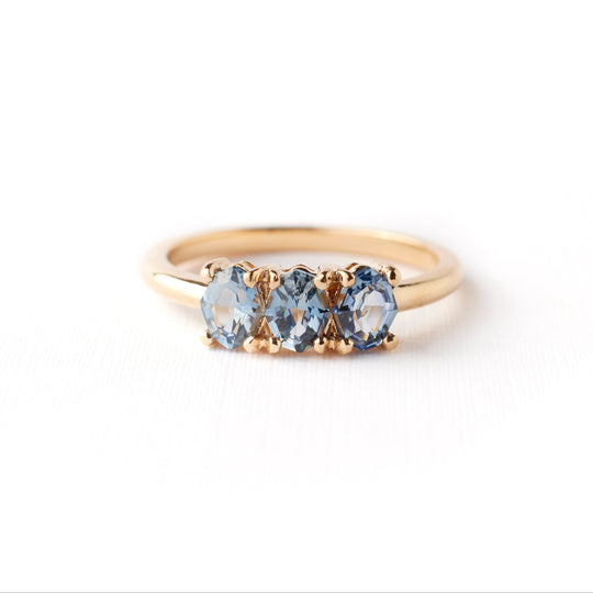 Lucy Ring - Light Blue Geo-Oval Sapphires