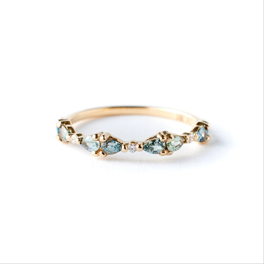 Willow Ring - Blue-Teal Sapphires