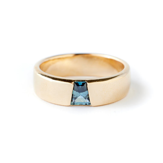 Ellis Band - 0.43 Carat Blue Trapezoid Sapphire