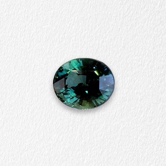 3.01 Carat Blue Green Teal Oval Sapphire
