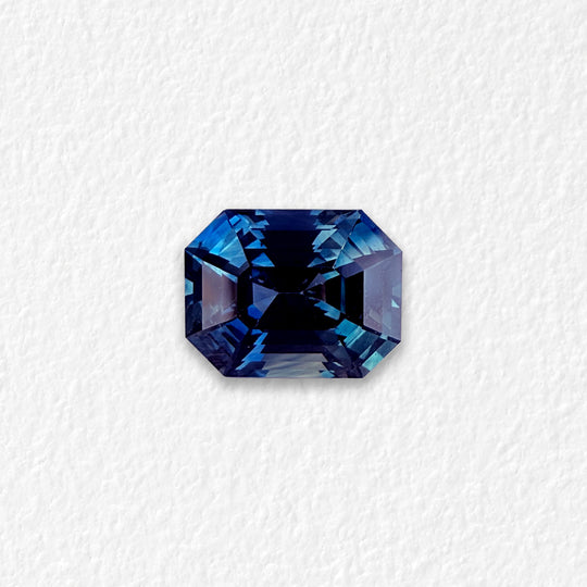 3.07 Green Blue Emerald Cut Sapphire