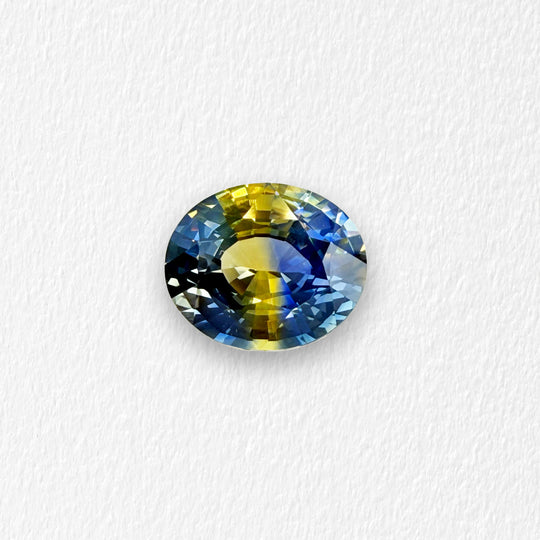 3.09 Carat Blue Yellow Bi-Color Oval Sapphire