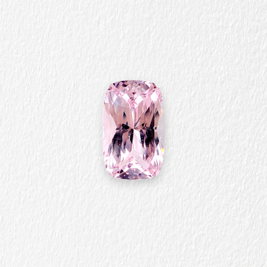 3.0 Carat Pastel Peach Pink Cushion Sapphire