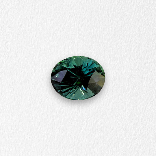3.17 Carat Green Teal Oval Sapphire