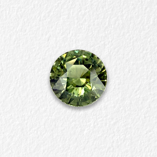 3.33 Yellow Green Brilliant Round Sapphire