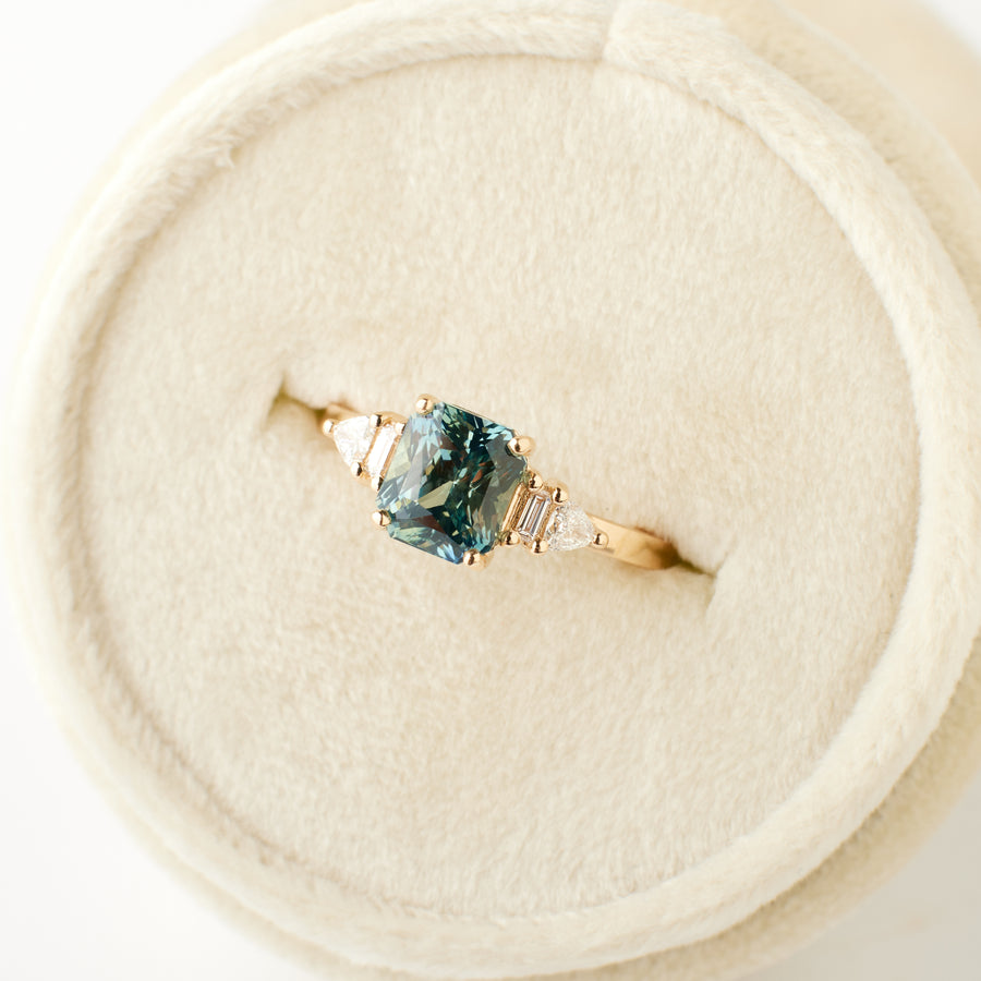 Anastasia Ring - 2.03ct. Teal Radiant Sapphire