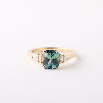 Anastasia Ring - 2.03ct. Teal Radiant Sapphire