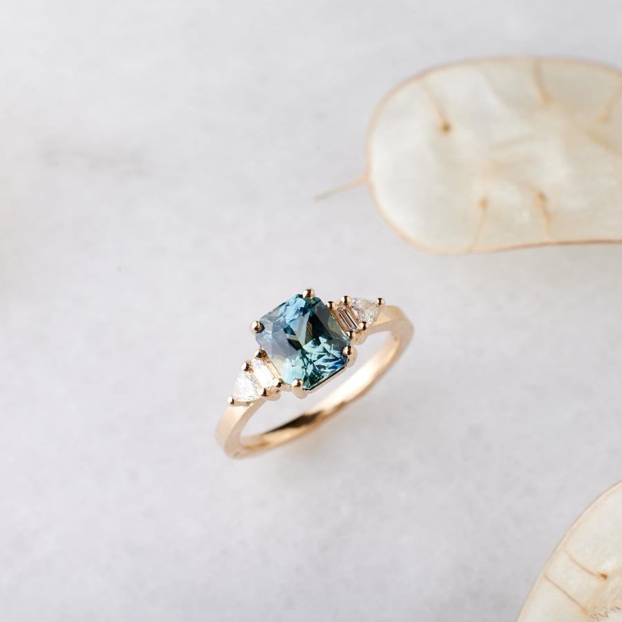 Anastasia Ring - 2.03ct. Teal Radiant Sapphire