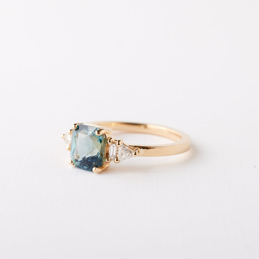 Anastasia Ring - 2.03ct. Teal Radiant Sapphire