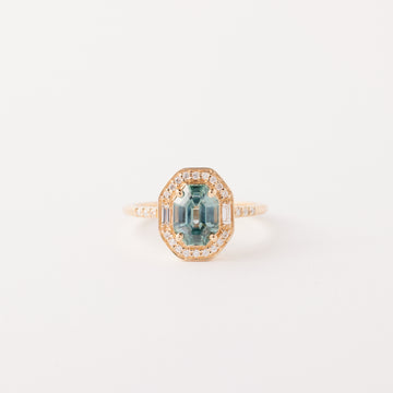 Athena ring - 1.75 Carat Blue-Teal Montana Sapphire