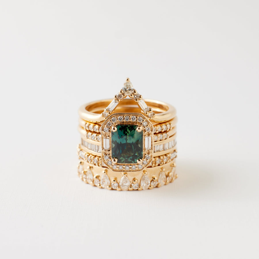 Athena Ring - 1.86 Carat Green-Teal Radiant Sapphire