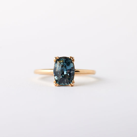 Kennedy Ring - 1.91 Carat Teal Blue Geo-Cut Sapphire