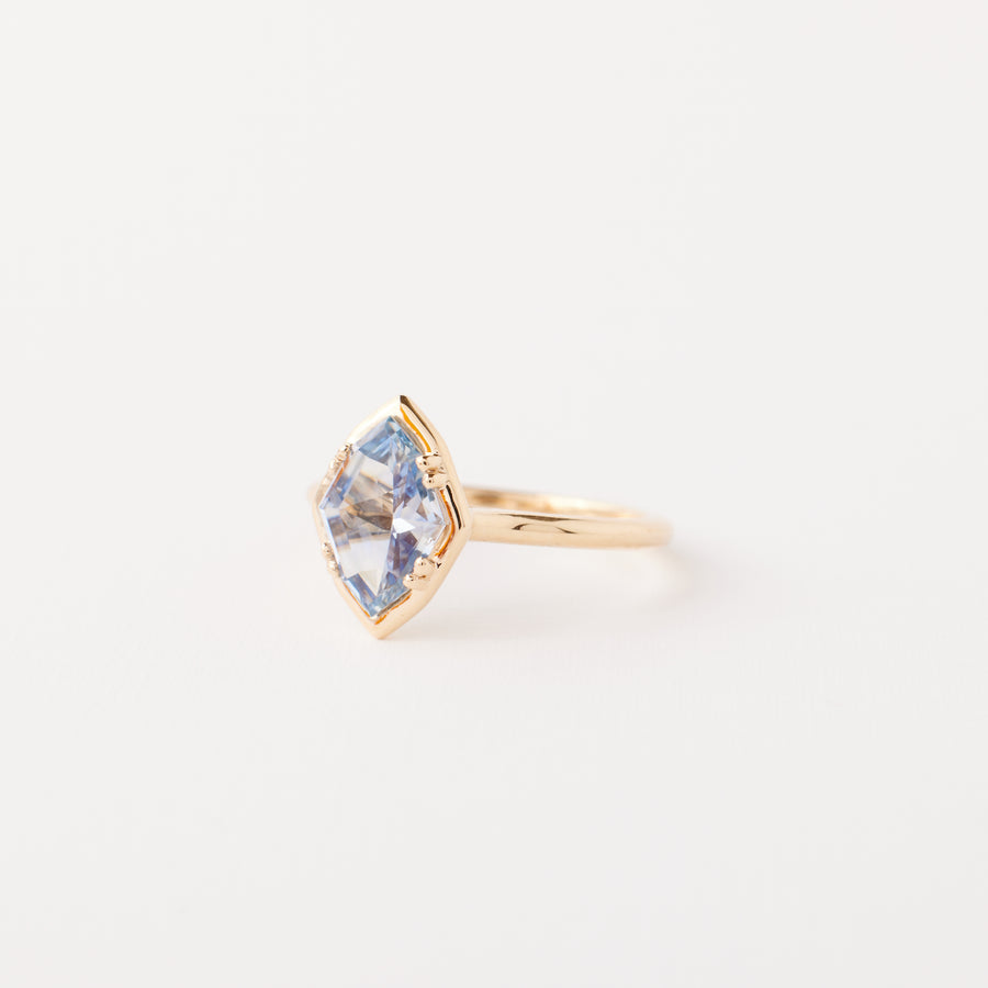 Carolyn Ring - 1.64 Carat Grey Blue Kite Lozenge Sapphire