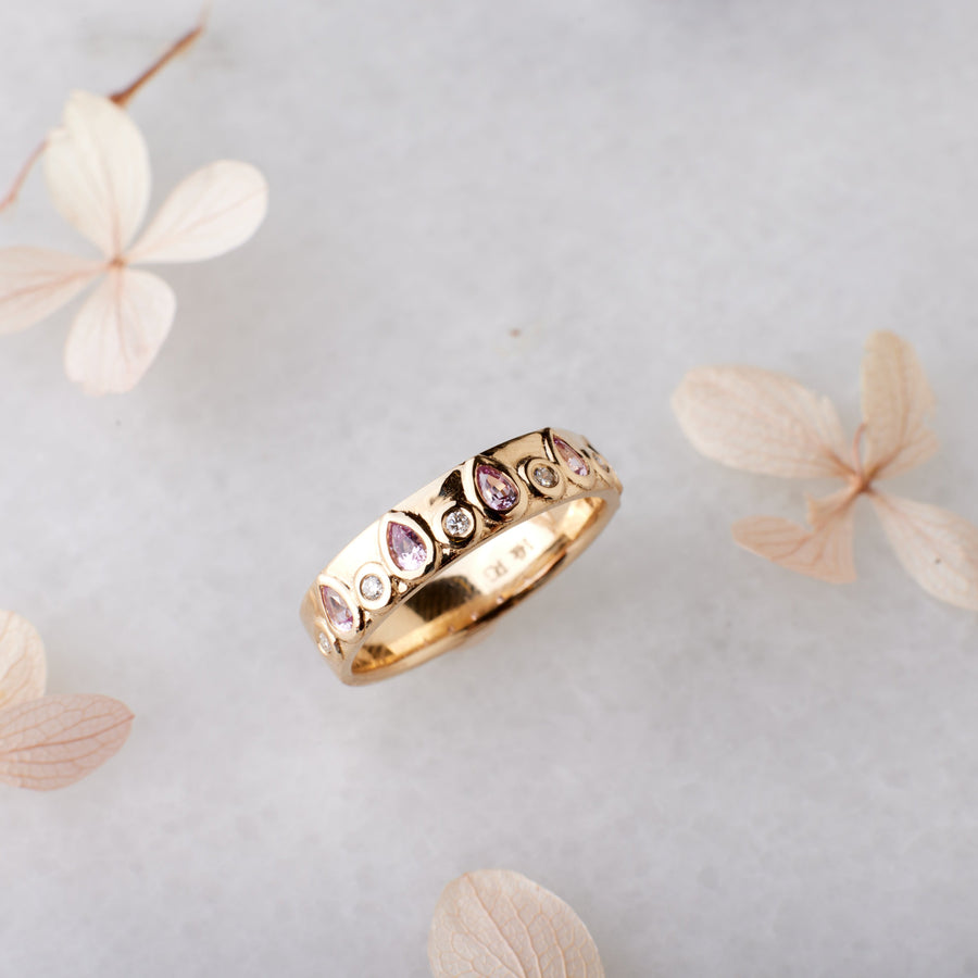 Charlie Ring - Pink Sapphire + Diamond