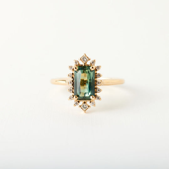 Eloise Ring - 1.53 Carat Teal Radiant Sapphire