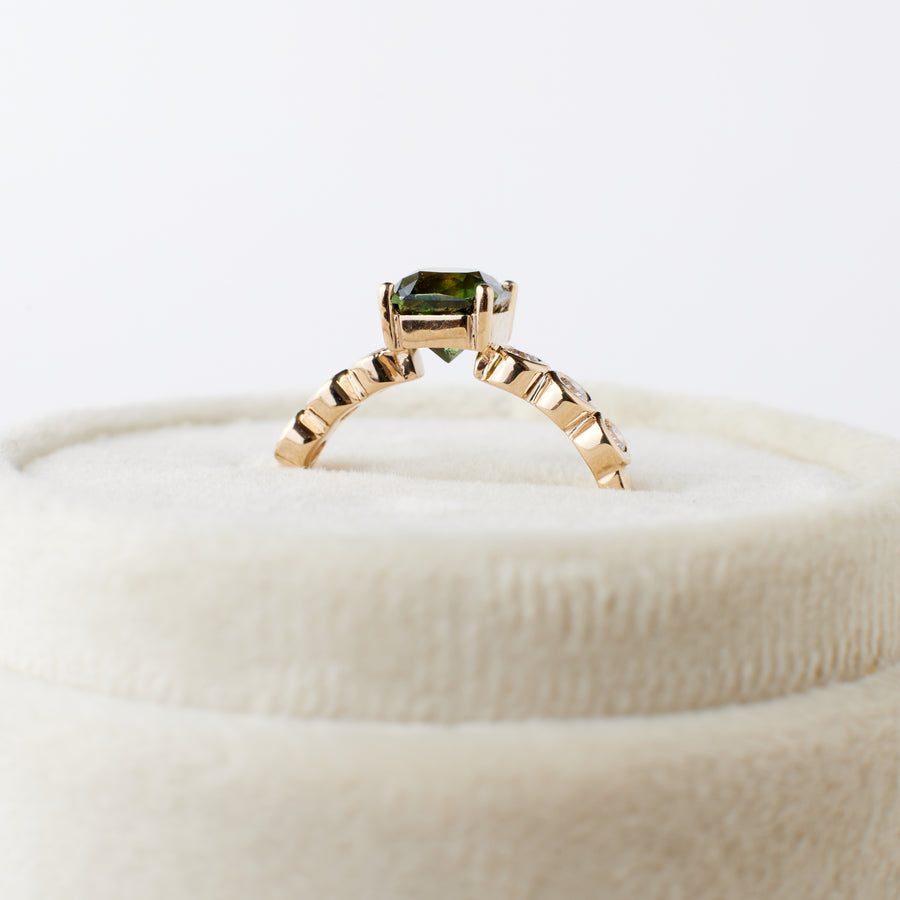 Fern Ring - 1.58 Carat Green Radiant Sapphire