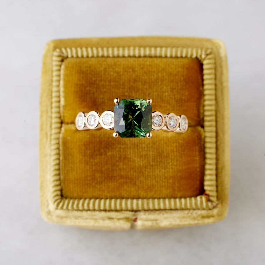 Fern Ring - 1.58 Carat Green Radiant Sapphire