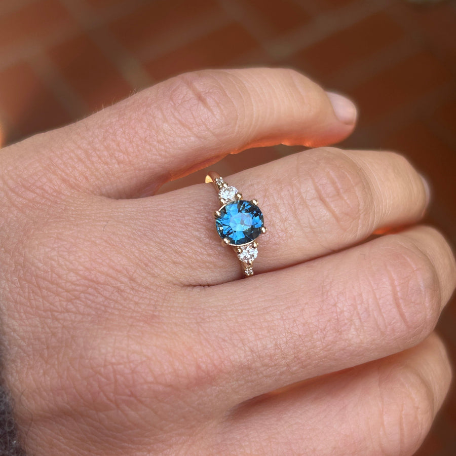 Clio Ring - 1.75 Carat Roval Blue-Teal Sapphire