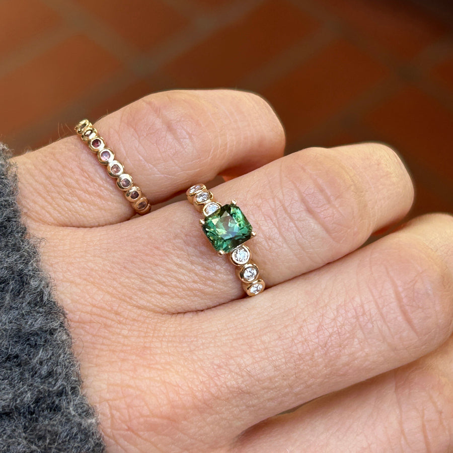 Fern Ring - 1.58 Carat Green Radiant Sapphire