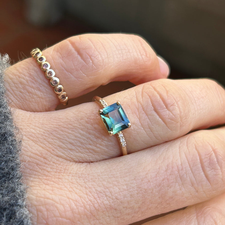 Lexi Ring - 1.54 Carat Blue Green Parti Sapphire