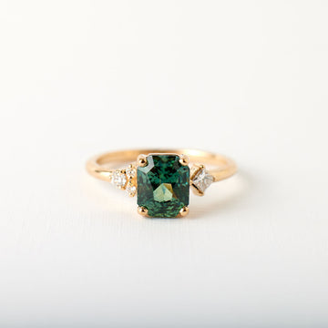 Jane Ring - 2.06 Carat Teal Radiant Cut Sapphire