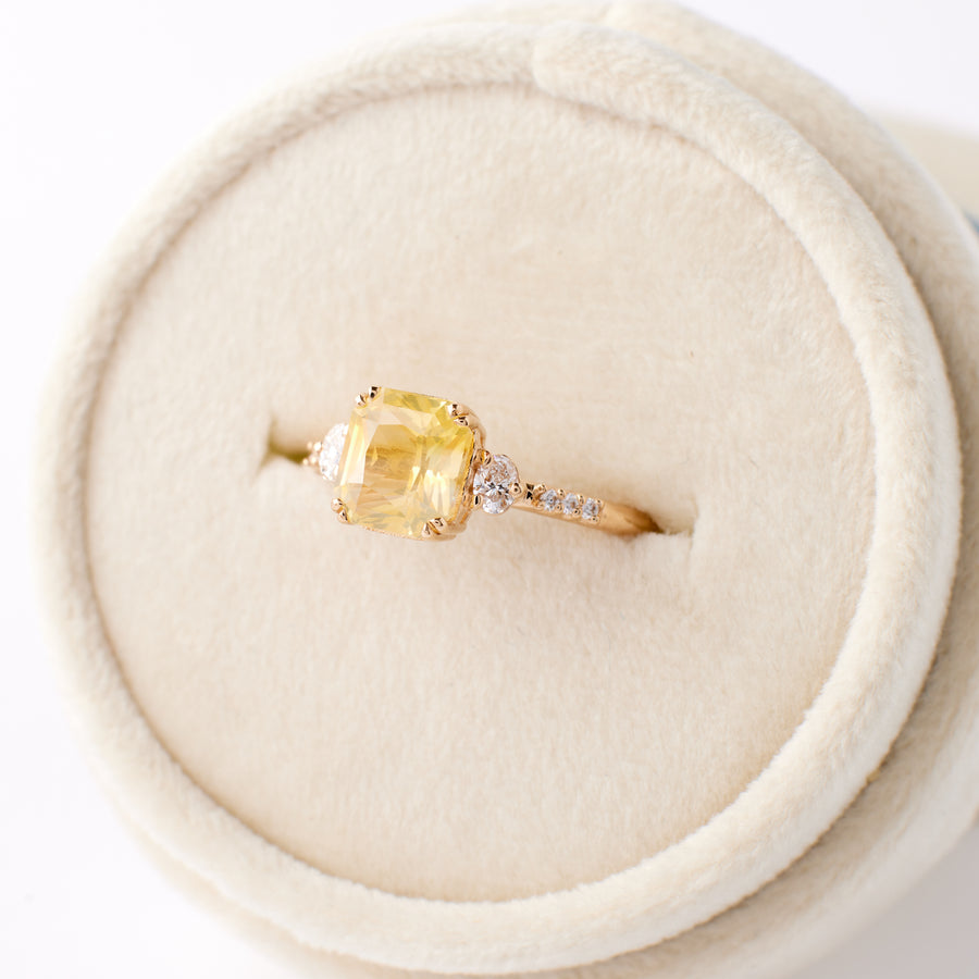 Laurel Ring - 2.04 Carat Yellow Radiant Sapphire