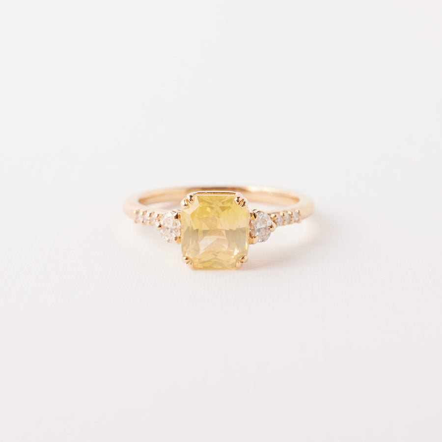 Laurel Ring - 2.04 Carat Yellow Radiant Sapphire