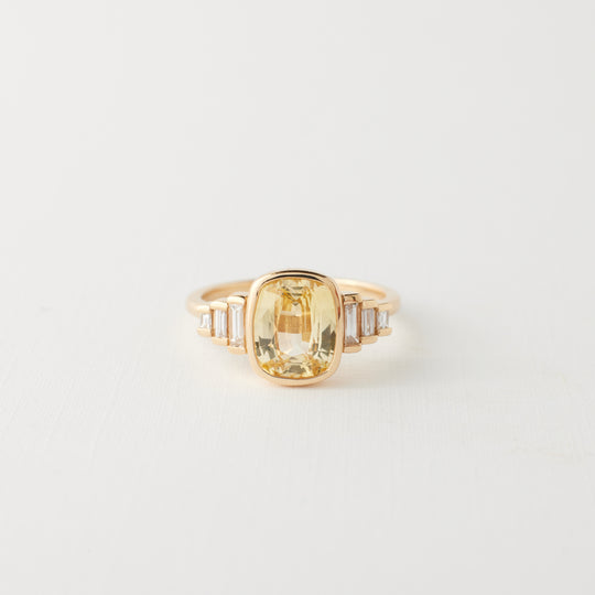 Nina Ring - 2.27 Carat Yellow Cushion Sapphire