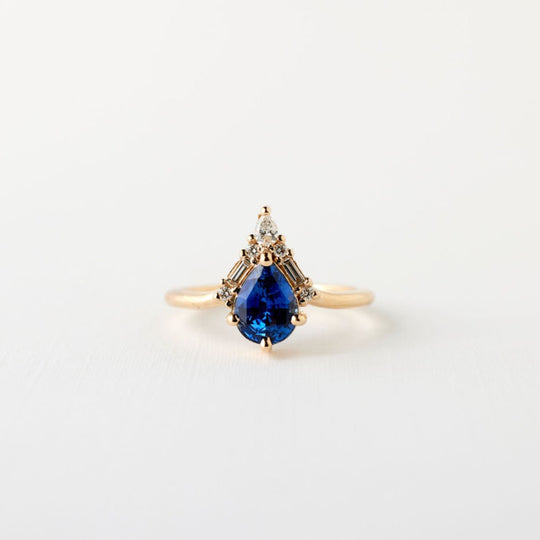 Nori ring - 1.21 carat blue pear sapphire