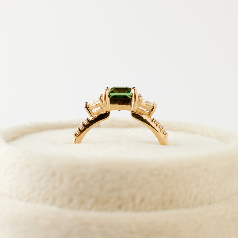 Portia Ring - 2.06 Carat Green-Teal Radiant Sapphire