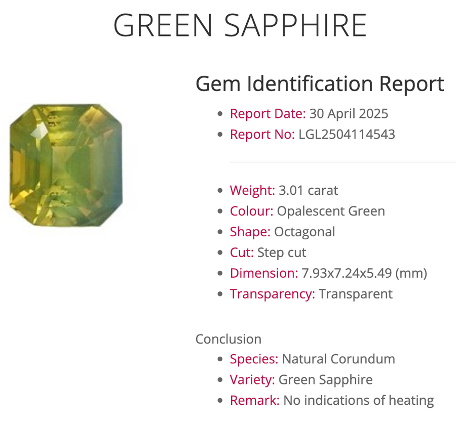 Siena Ring - 3.01 Carat Chartreuse Bi-Colored Emerald Cut Sapphire