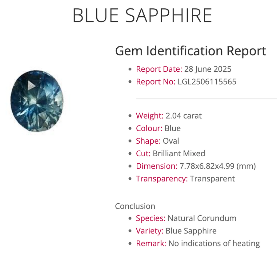 Arielle Ring - 2.04 Carat Light Blue Parti Oval Sapphire