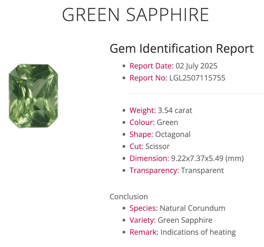 Julia Ring - 3.54 Carat Minty Green Radiant Sapphire