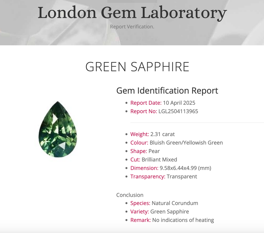 Portia Ring - 2.31 Carat Blue-Green-Yellow Pear Sapphire