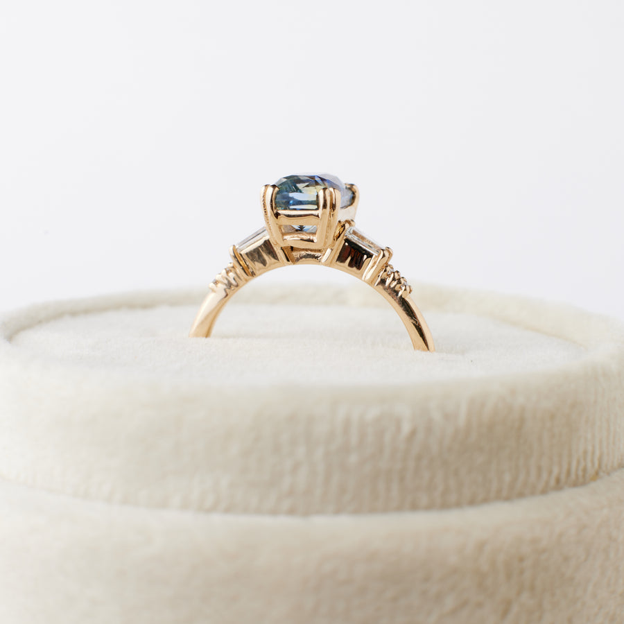 Sylvie Ring - 2.07ct. Blue Yellow Radiant Parti Sapphire