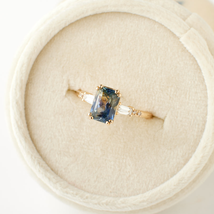 Sylvie Ring - 2.07ct. Blue Yellow Radiant Parti Sapphire