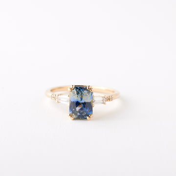 Sylvie Ring - 2.07ct. Blue Yellow Radiant Parti Sapphire