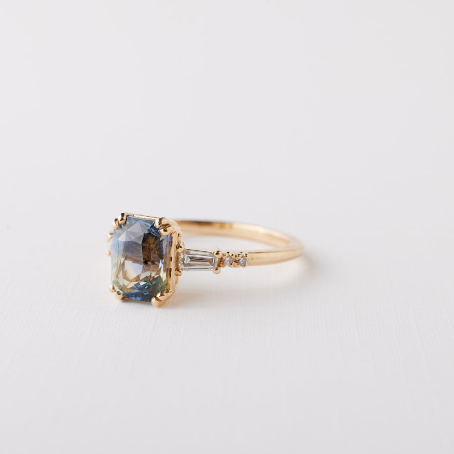 Sylvie Ring - 2.07ct. Blue Yellow Radiant Parti Sapphire