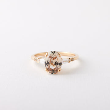 Sylvie Ring - 2.14ct. Peach Oval Sapphire