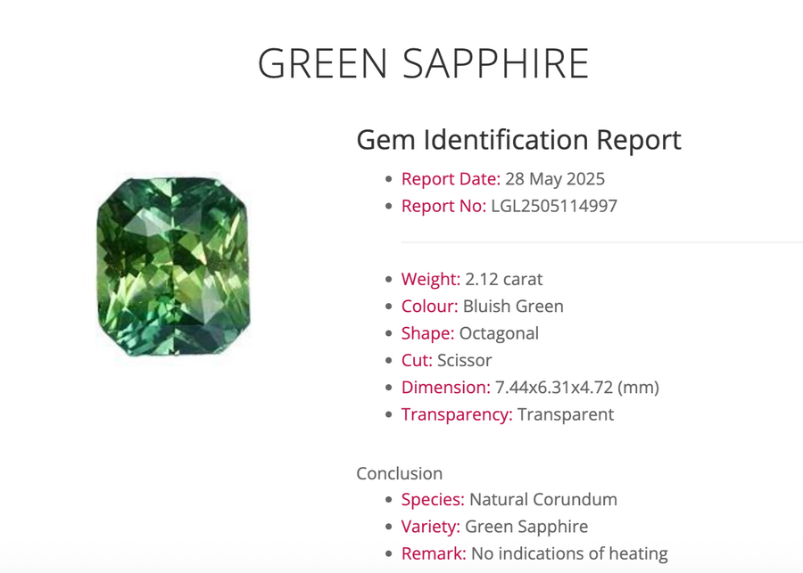 Jacey Ring - 2.12 Carat Blue-Green Octagonal Radiant Sapphire